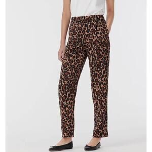 J. CREW High-rise Wide-Leg Trouser Leopard Pants Size 2